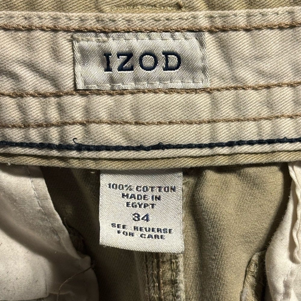IZOD Khaki Cargo Shorts sz 34 (Preowned)